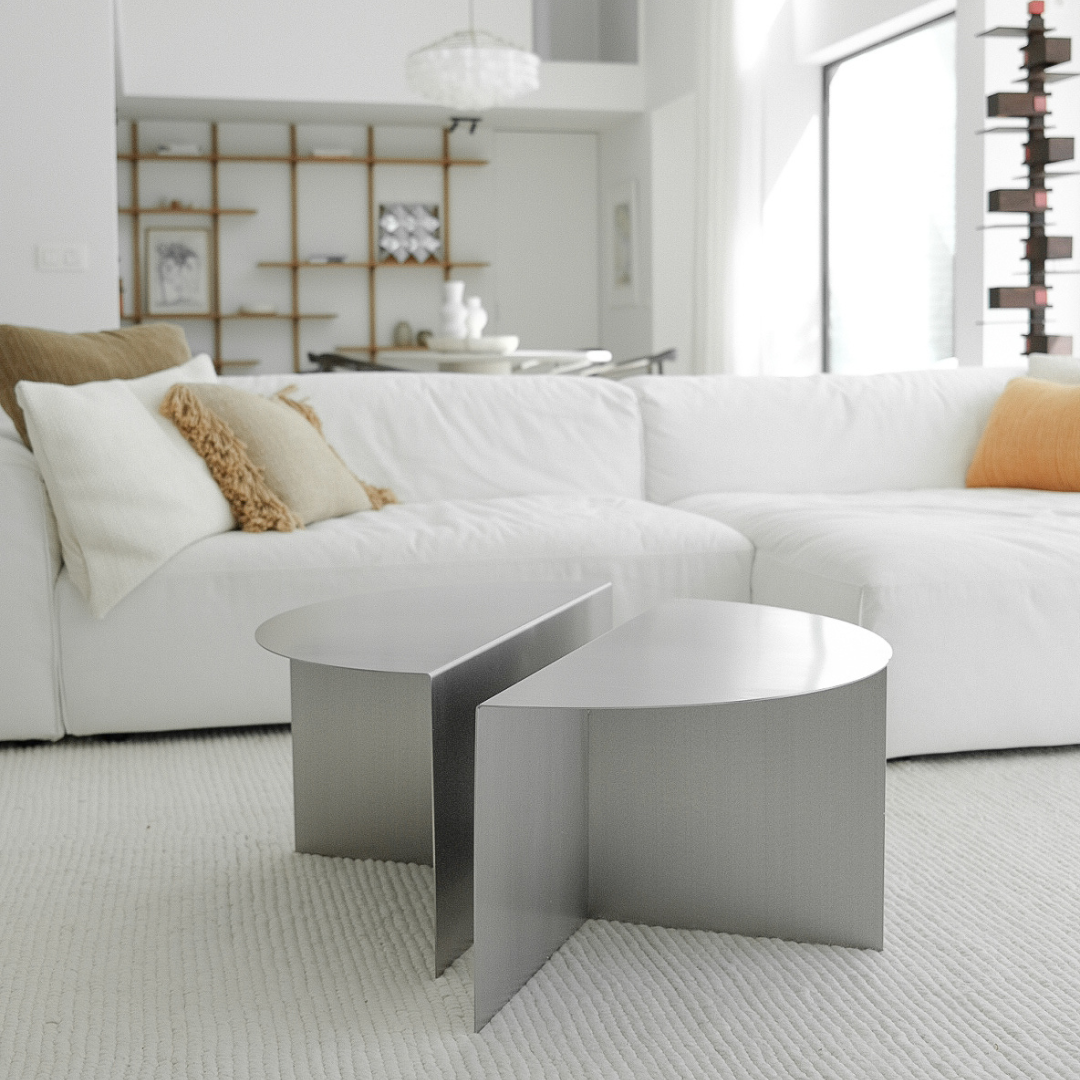 Geborstelde stalen salontafels