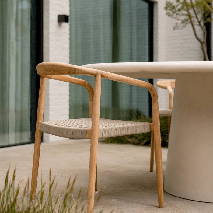 Chaise de jardin Dubbo - H75,5 – Teck – Assise en corde – Tressé 2 sur 2