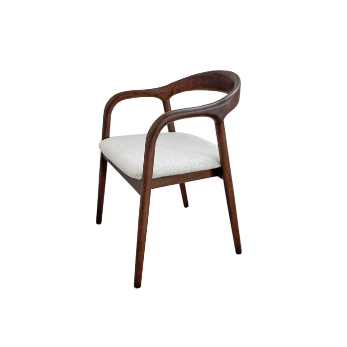 Eetkamerstoel - Donkerwalnoot - Muret - Ivory Bouclé - VDF117