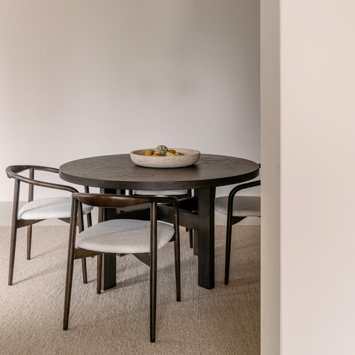 Victor - Round dining table – Ø140 – Smoke wood - Ash wood