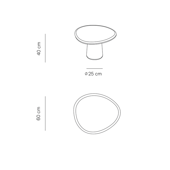 Salontafel rond betonlook organisch  - Juno - StoneSkin - 60 cm