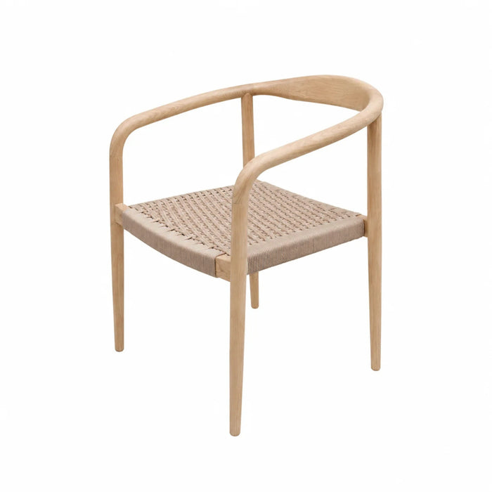Chaise de jardin Dubbo - H75,5 – Teck – Assise en corde – Tressé 2 sur 2