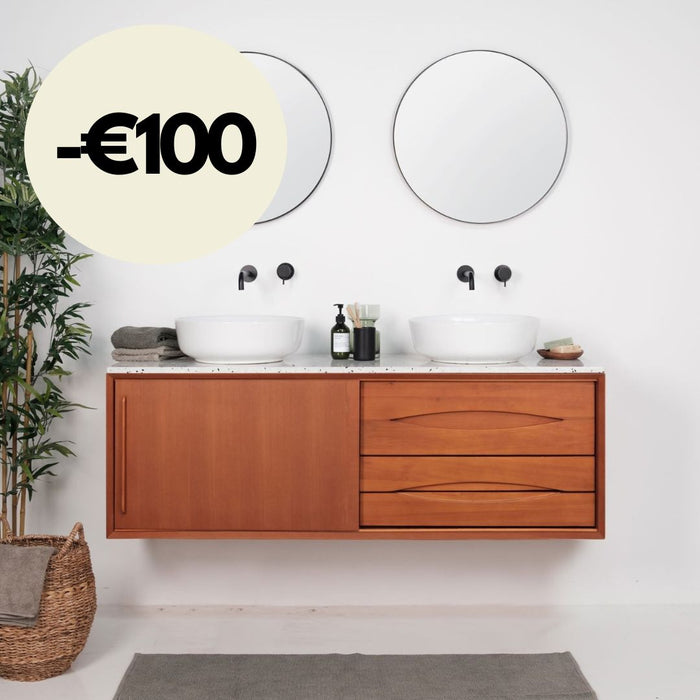 Mueble de baño Bill Teca - Placa superior de terrazo - Alexis II