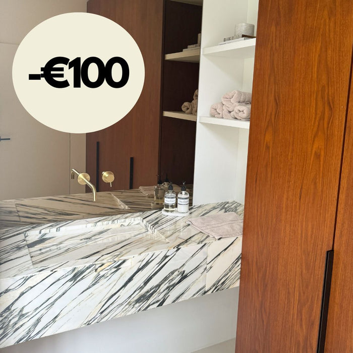 Badezimmerschrank Loudun mit Einzelwaschbecken – Blauweißer Marmor – 170 cm