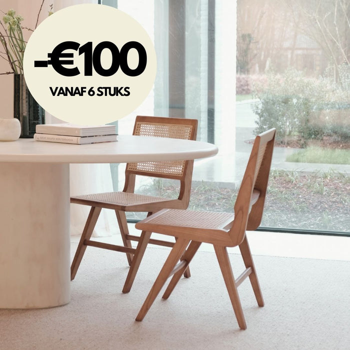 Retro Esszimmerstuhl Walnuss/Naturrattan - Ruben