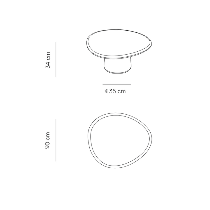 Salontafel Juno - StoneSkin - Licht kaki - 91 cm