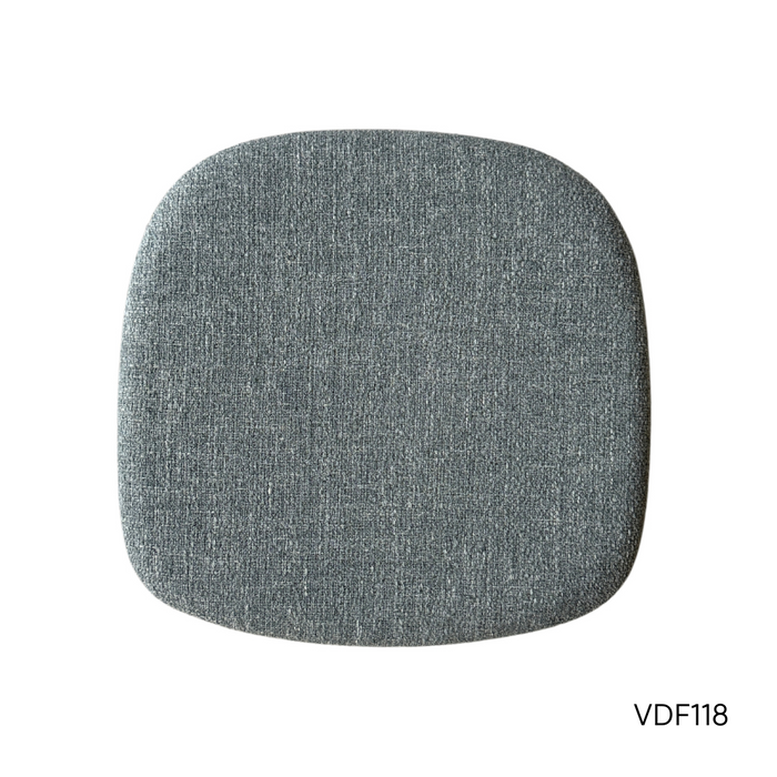 Silla de comedor Ely - Asiento rectangular de tela - Nogal claro