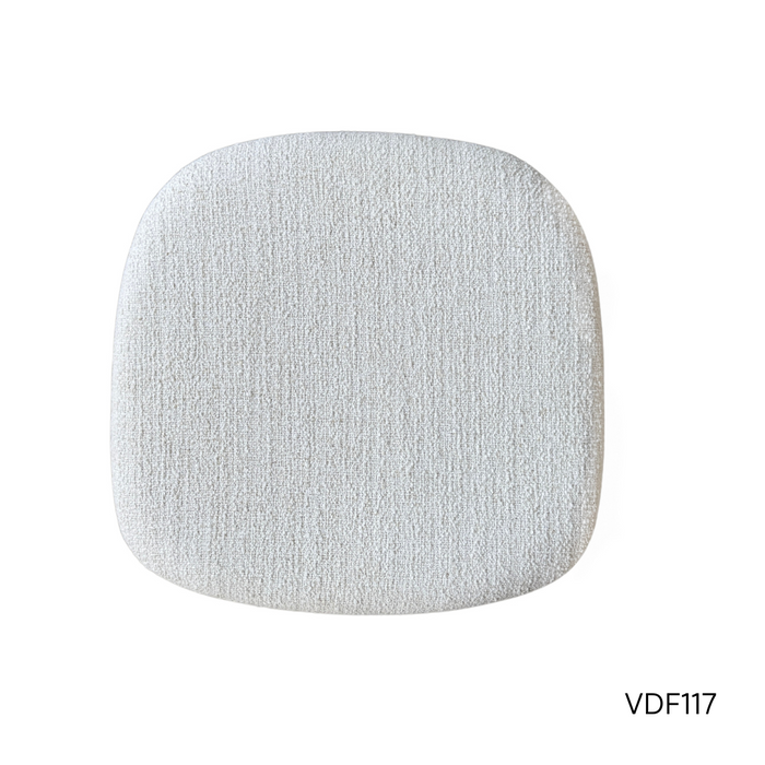 Silla de comedor Ely - Asiento rectangular de tela - Nogal claro