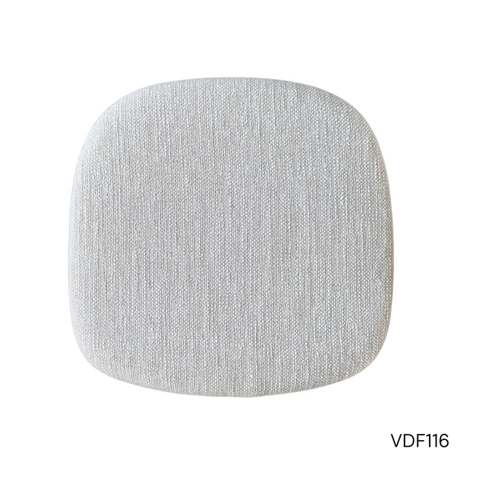 Silla de comedor Ely - Asiento rectangular de tela - Nogal claro