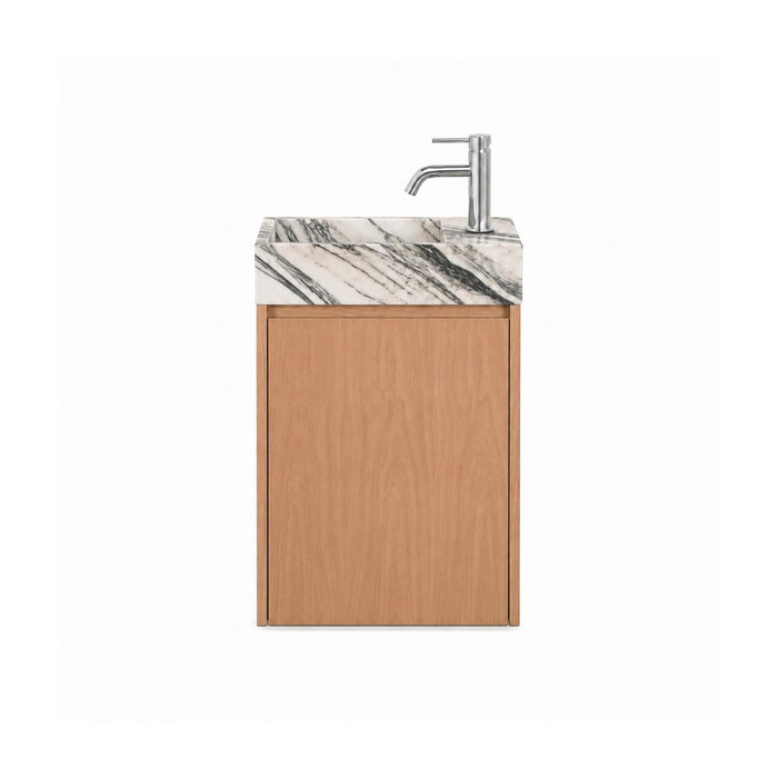 Lavabo de manos Krabi con mueble - Roble - Mármol azul/blanco