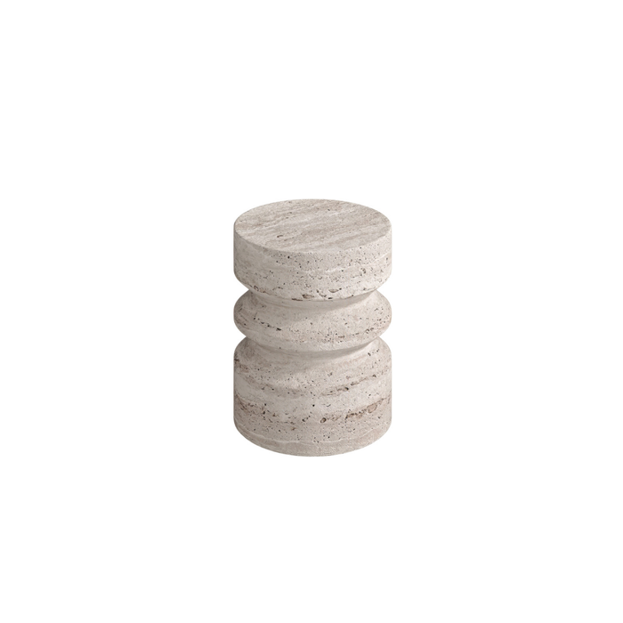 Side table Zivo - Unfilled white travertine