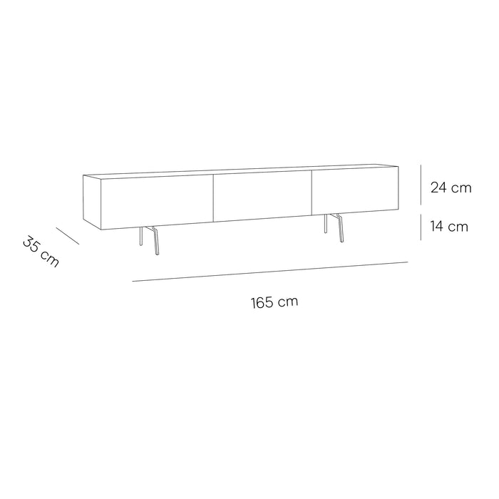 TV cabinet - Dunkirk - Oak - 165 cm