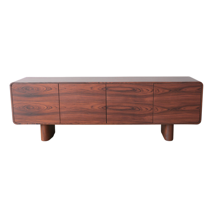 Brown sideboard with wooden legs - Baron - 220 cm - Rosewood