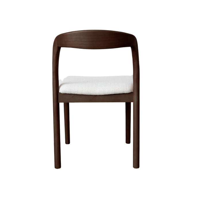 Eetkamerstoel Chale - H76.5 cm - Donkerwalnoot - Ivory bouclé Weave