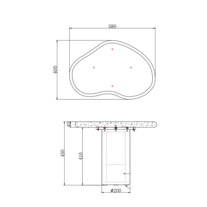 Elva - Side Table High - StoneSkin - Latte