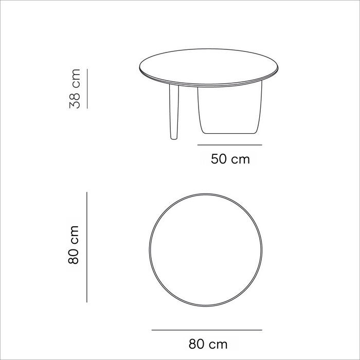 Table basse ronde bio - Rochelle - StoneSkin Latte