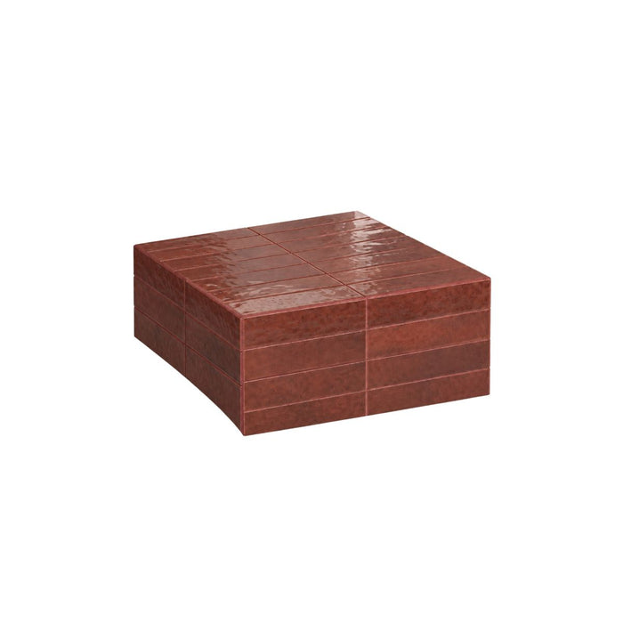 Vence coffee table - Cinnamon color - Tiles - Low - 27 cm