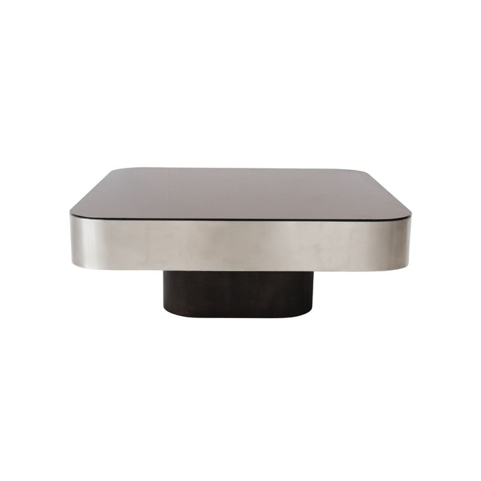 Mesa de centro Apt An.80 Pr.80 Al.30 - Base Smoke - Estructura de acero inoxidable - Tablero de vidrio Smoke