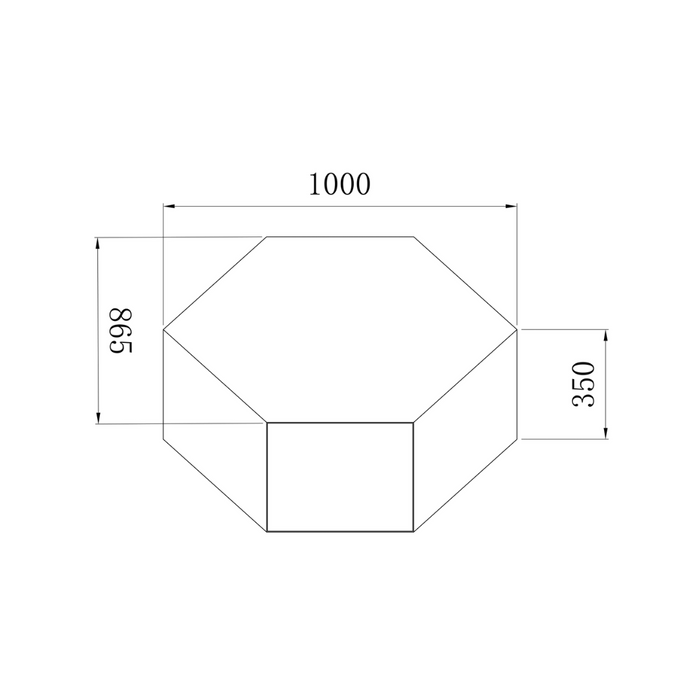 Mesa de centro Benno - B100 D100 H38 - Acero cepillado