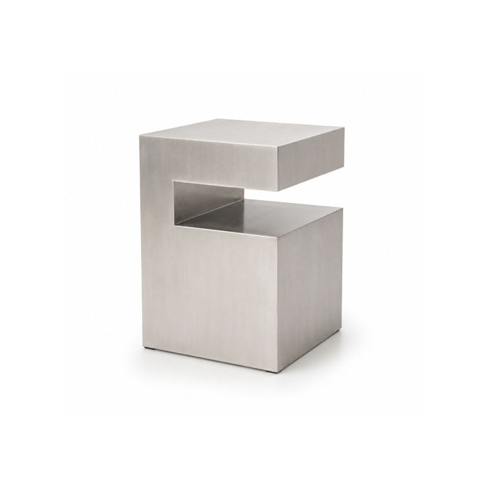 Table d’appoint Lewis - L32 P32 H45 - Acier brossé