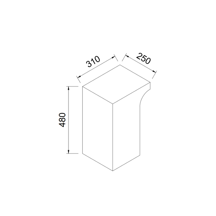 Vinto bijzettafel -  W31 D25 H48 - Wit - Ongevuld travertijn