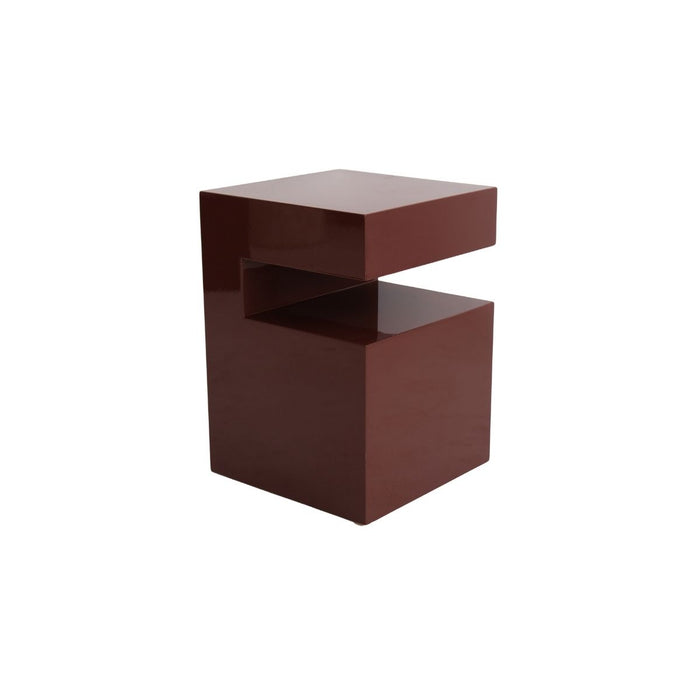 Table d'appoint Lewis - L32 P32 H45 - Finition laquée brillante - Cannelle