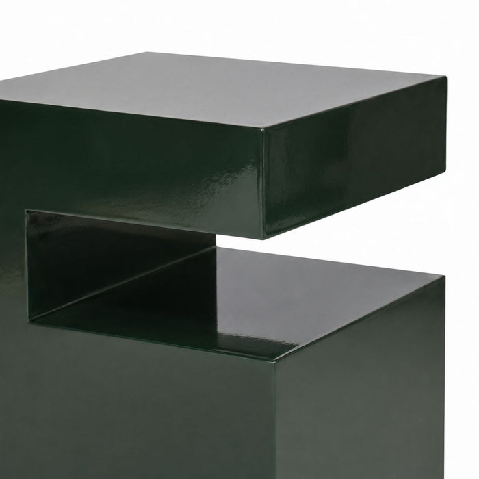 Table d'appoint Lewis - L32 P32 H45 - Finition laquée brillante - Vert sapin