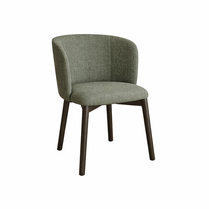 Esszimmerstuhl Celia - Smokeholzfarbe - Moosgrün