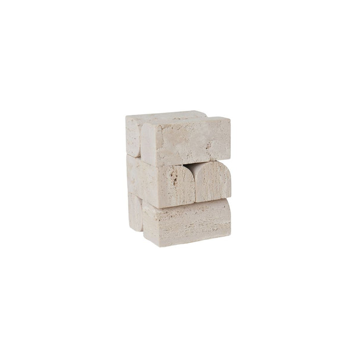 Dekoration Flint - B13 D13 H19,8 - weißer Travertin