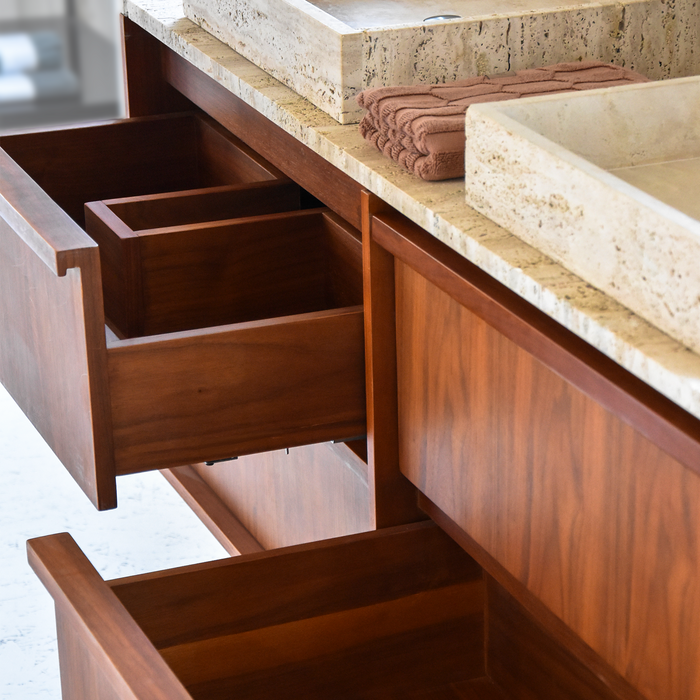 Corps de meuble Fien - Noyer - 150 cm | Placard de rangement spacieux