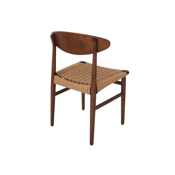 Chaise de salle à manger Tourcoing - Noyer foncé - Assise tressée