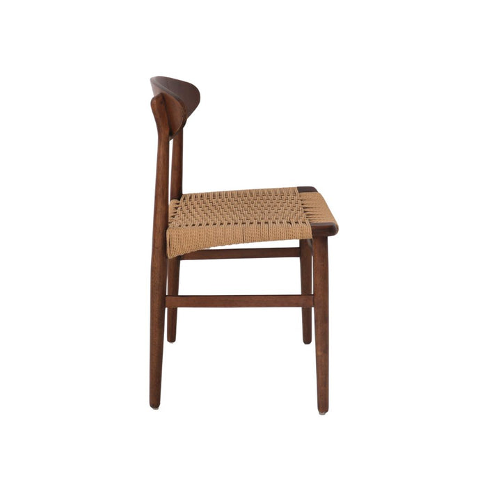 Chaise de salle à manger Tourcoing - Noyer foncé - Assise tressée