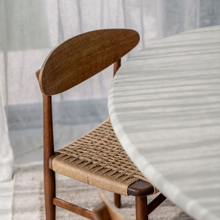 Chaise de salle à manger Tourcoing - Noyer foncé - Assise tressée