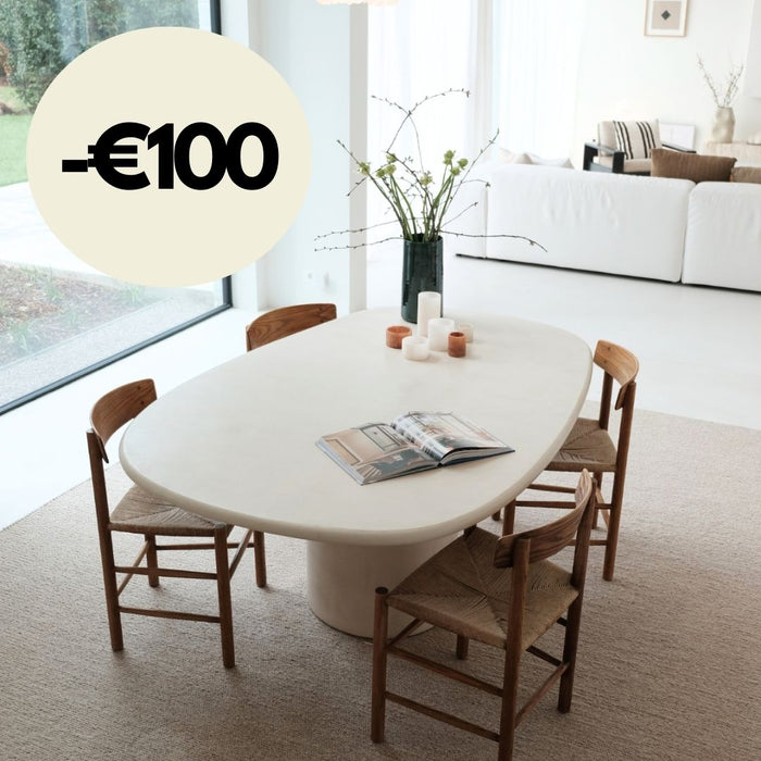 Beige eettafel in mortex look - Microskin - 180 cm - Geelong