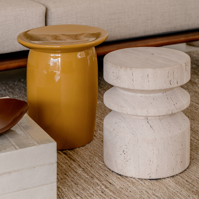 Side table Kivo – Ceramic - Amber Gold