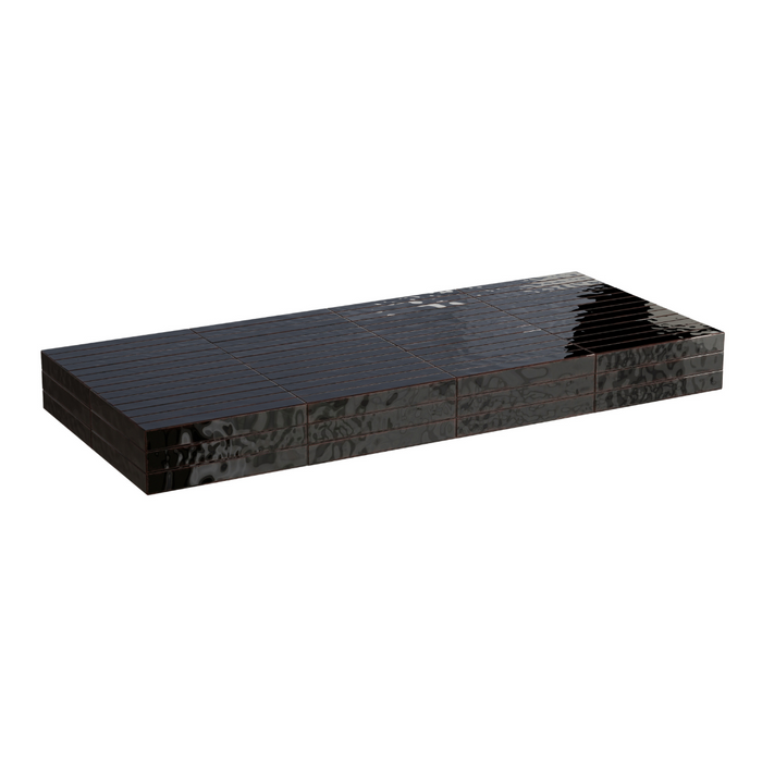 Coffee table Tilo - Black tile top - Rectangular - 168 cm