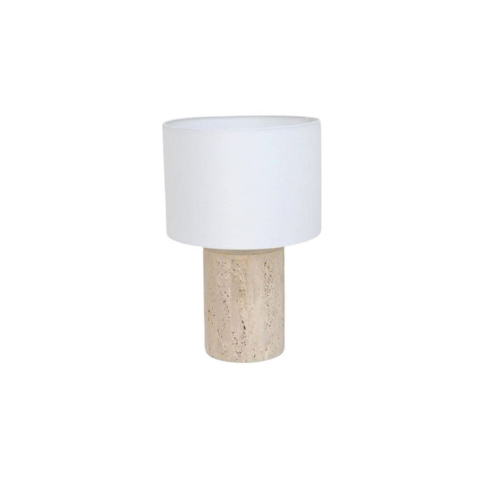 Lámpara de mesa - También - Travertino - Blanco - H42 cm