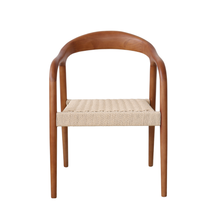 Silla de comedor - Muret - Asiento de cuerda tejida - Nogal