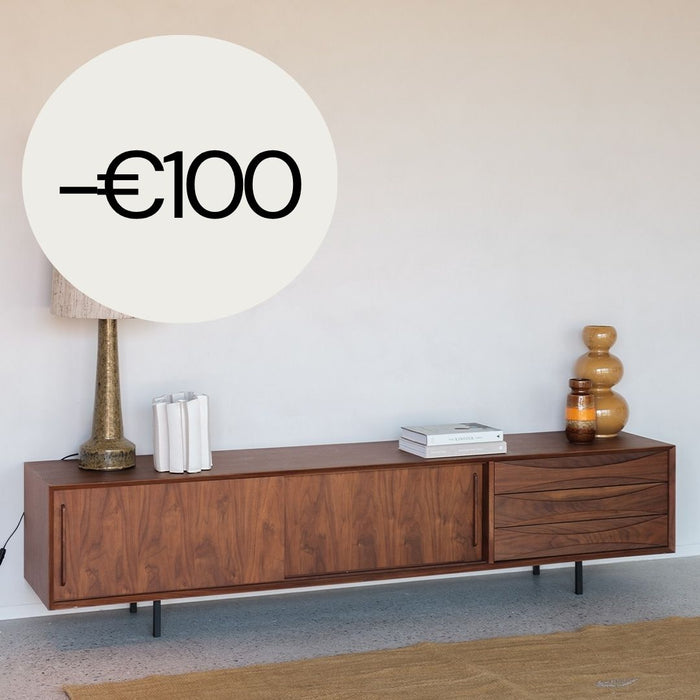 Mueble TV con cajones - Oskar - Nogal - 220 cm