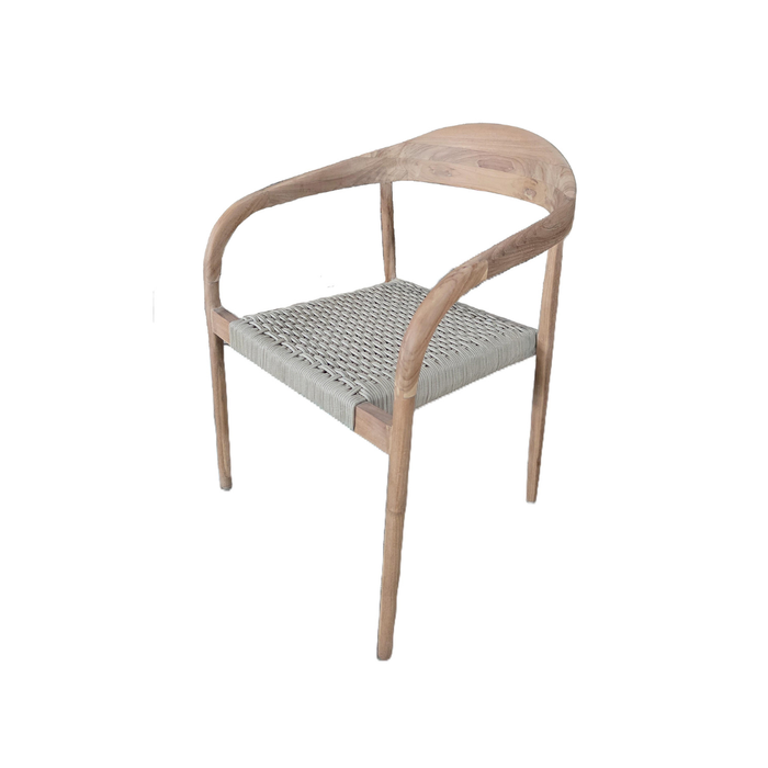 Gartenstuhl Muret - H77,5 – Teak – Tau Sitzfläche – Geflochten 2 auf 2