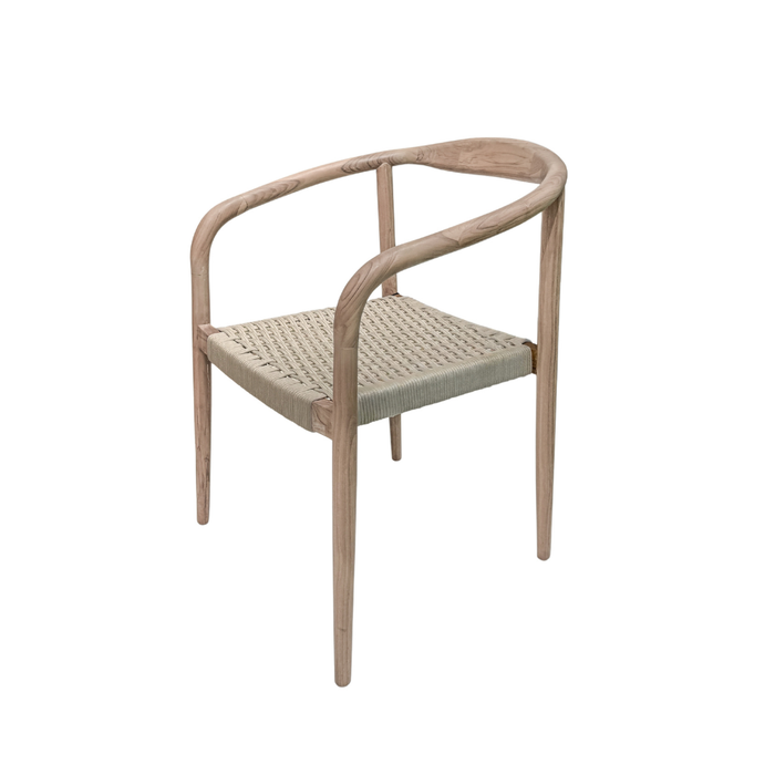 Tuinstoel Dubbo - H75,5 – Teak – Touw zitvlak – Gevlochten 2 op 2