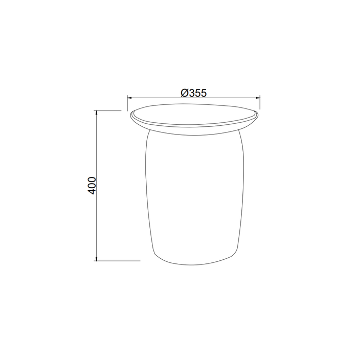 Mesa auxiliar Kivo - 36 cm - Cerámica brillante - Latte