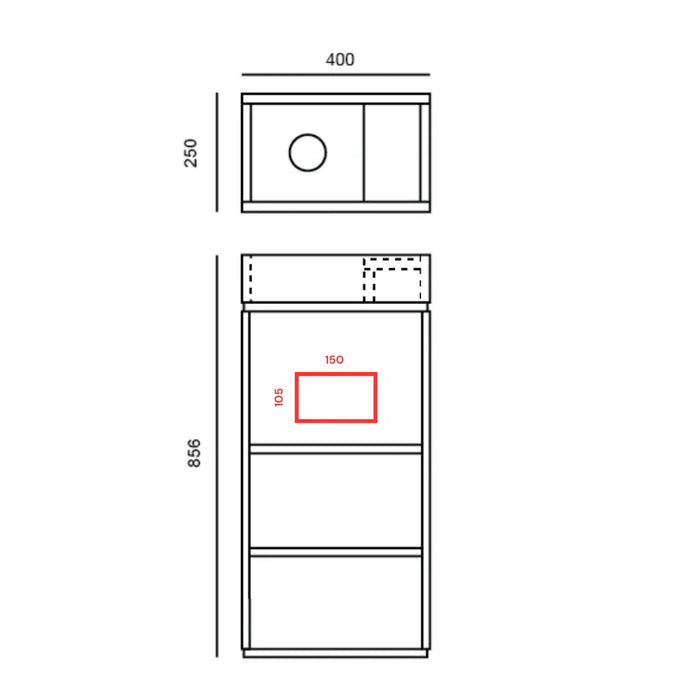 Quimper - Hand Washer - White Travertine - 40 cm x 25 cm