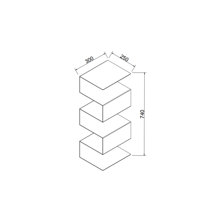 Varilla de Aspen – B30 D25 H74 – Acero inoxidable