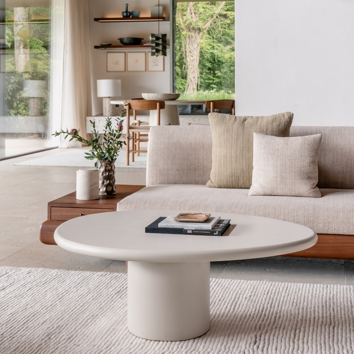 Ovalen Microskin salontafel - Reef - Latte