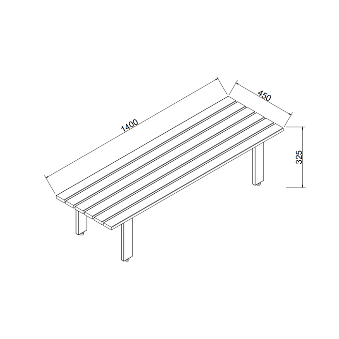 Bank Melanie - Essenhout - Couleur bois fumé - 140 cm