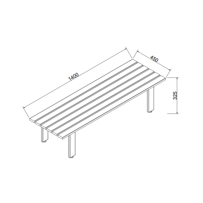 Bank Melanie - Essenhout - Rauchholzfarbe - 200 cm