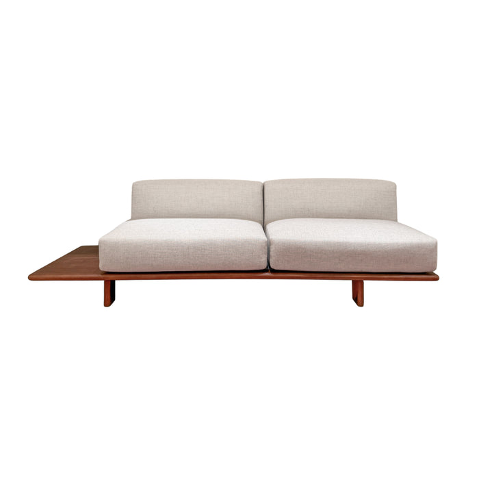 Sofa Daro - 250 cm - Coffee bean color - Fabric seat spotted sandstone weave