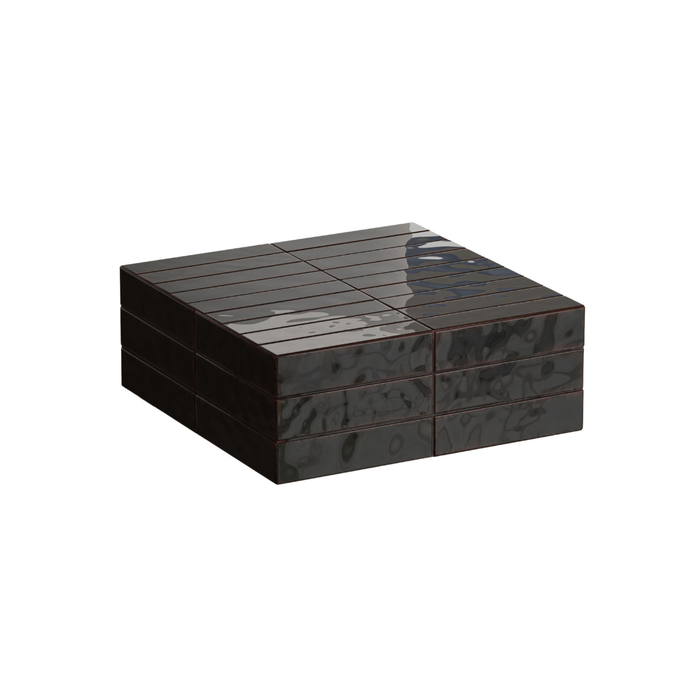 Coffee table Vence - Black tiles - Low - 27 cm