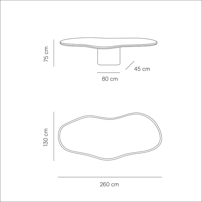 Microcement Limoges dining table - 260 cm - Structured finish